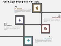 Four staged infogrphics with icons flat powerpoint design