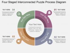 Four Staged Interconnected Puzzle Process Diagram Flat Powerpoint Design