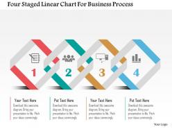 Four staged linear chart for business process flat powerpoint design