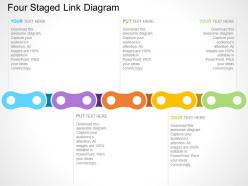 Four staged link diagram flat powerpoint design