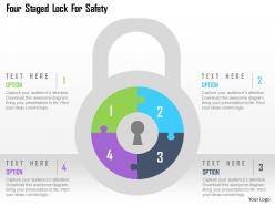 Four staged lock for safety flat powerpoint design