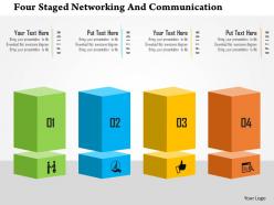 Four Staged Networking And Communication Flat Powerpoint Design