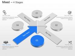 Four staged option diagram with icons powerpoint template slide