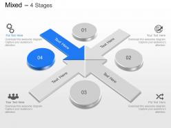 Four staged option diagram with icons powerpoint template slide