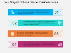 Four Staged Options Banner Business Icons Flat Powerpoint Design