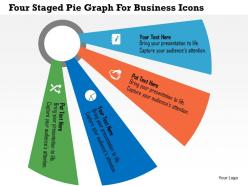 Four staged pie graph for business icons flat powerpoint design