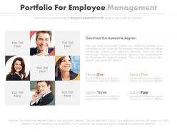 Four staged portfolio for employee management flat powerpoint design