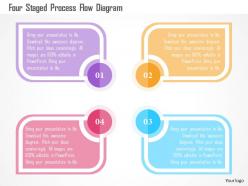 Four staged process flow diagram flat powerpoint design