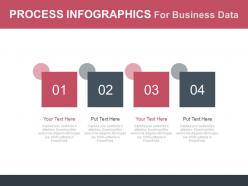 Four staged process infographics for business data flat powerpoint design