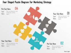 Four staged puzzle diagram for marketing strategy flat powerpoint design