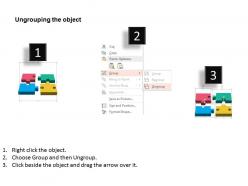 Four staged puzzle diagram with icons flat powerpoint design