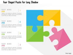 Four staged puzzle for long shadow flat powerpoint design