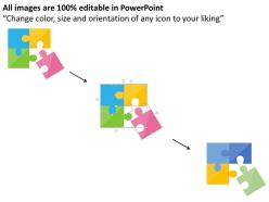 Four staged puzzle for long shadow flat powerpoint design