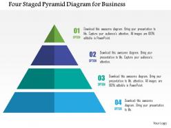Four staged pyramid for business data representation flat powerpoint design
