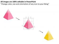 Four staged pyramid process powerpoint templates
