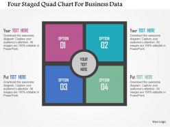 Four staged quad chart for business data flat powerpoint design