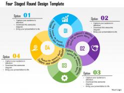 Four staged round design template flat powerpoint design