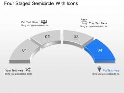 Four staged semicircle with icons powerpoint template slide