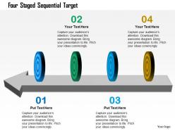 Four staged sequential target powerpoint template
