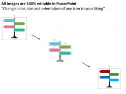 Four staged signpost for data representation flat powerpoint design
