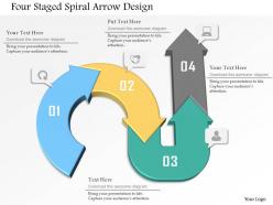 Four staged spiral arrow design powerpoint template