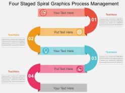 Four staged spiral graphics process management flat powerpoint design