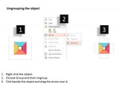 Four staged square workflow diagram flat powerpoint design