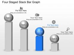 Four staged stack bar graph powerpoint template slide