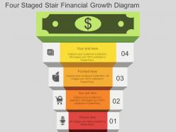 Four staged stair financial growth diagram flat powerpoint design