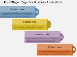 Four staged tags for business applications flat powerpoint design