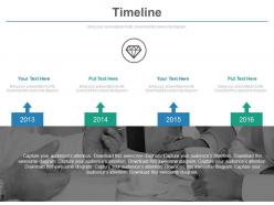 Four staged timeline with business agenda powerpoint slides