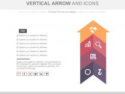 Four staged vertical arrow and icons flat powerpoint design