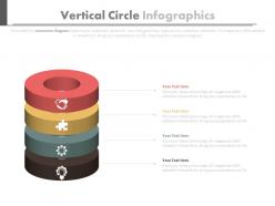 Four staged vertical circle infographics flat powerpoint design
