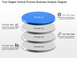 Four staged vertical process business analysis diagram powerpoint template slide