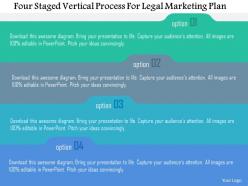 Four staged vertical process for legal marketing plan flat powerpoint design