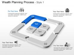 Four staged wealth planning diagram powerpoint template slide