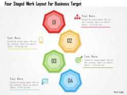 Four staged work layout for business target powerpoint template
