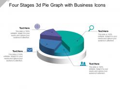 Four stages 3d pie graph with business icons