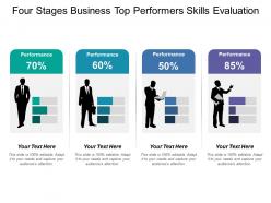 Four stages business top performers skills evaluation