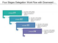 Four stages delegation work flow with downward arrows
