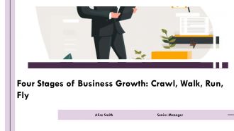 Four Stages Of Business Growth Crawl Walk Run Fly PPT Structure AT