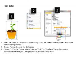 Four stages of growth shown by plants growing in pots powerpoint diagram templates graphics 712