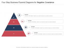 Four step business pyramid diagrams for negative covariance infographic template