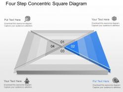 Four step concentric square diagram powerpoint template slide