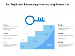 Four step ladder representing success accomplishment icon