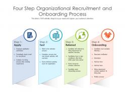 Four step organizational recruitment and onboarding process