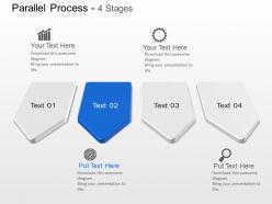 Four step parallel process diagram powerpoint template slide