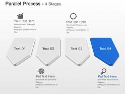 Four step parallel process diagram powerpoint template slide