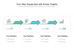 Four step square box with arrows graphic