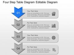 Four step table diagram editable diagram powerpoint template slide